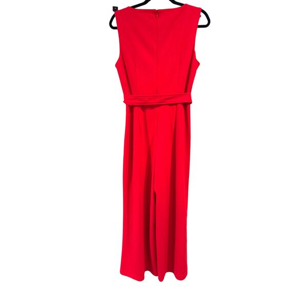 Calvin Klein Belted Wide Leg Jumpsuit Red Size 12 - Picture 2 of 9